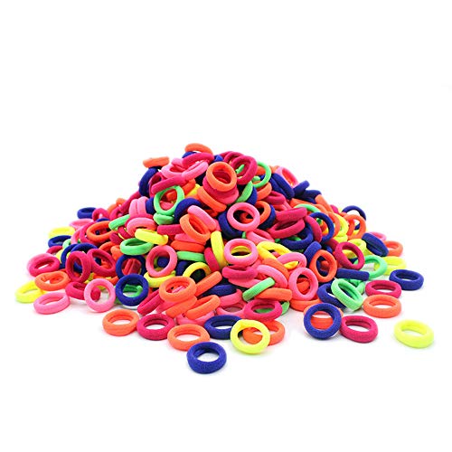 100 Pcs No-Crease Baby Girls Hair Ties - Multicolor Ponytail Holders