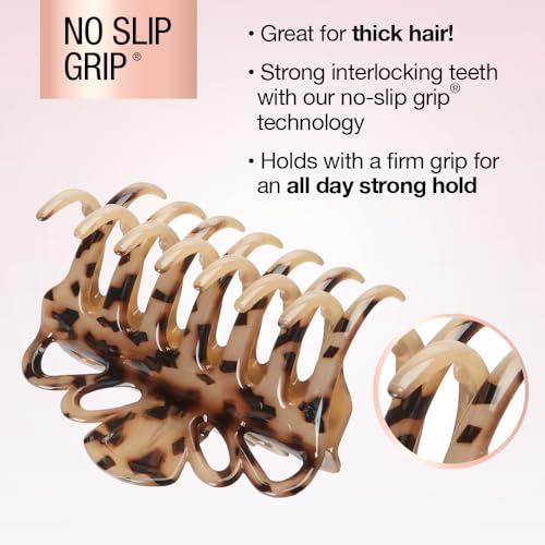 Scunci Claw Clip for Thick Hair - No-Slip Grip, Tortoise