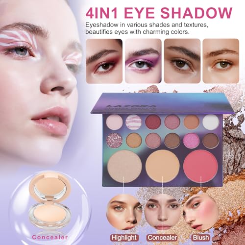 Makeup Kit for Teens - 14-Piece All-in-One Set with Palette & Brushes