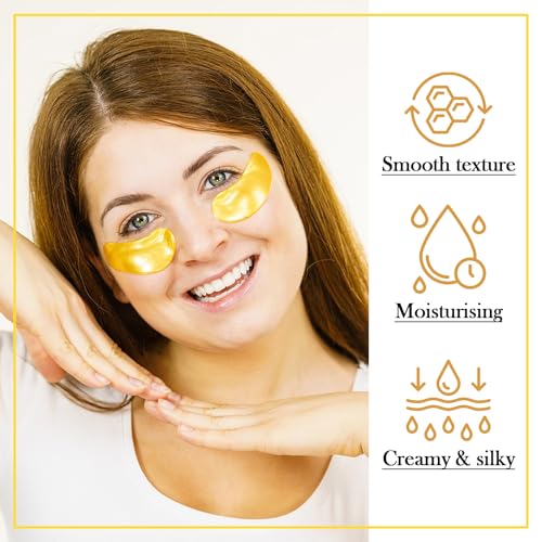 Lip & Eye Mask Set - 30 Hydrating Gold Eye Patches & Pink Lip Masks