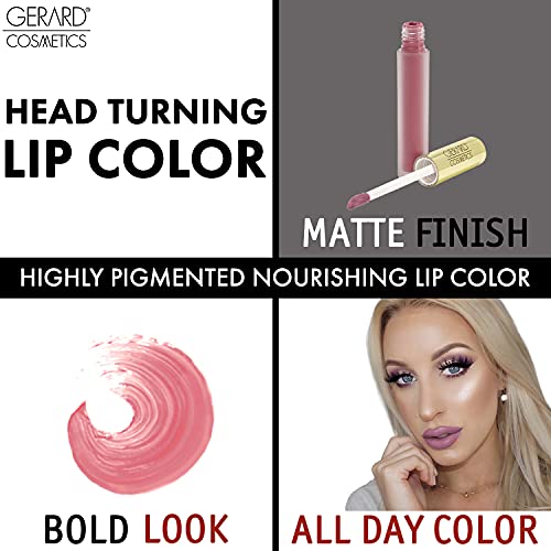 Gerard Cosmetics HydraMatte Liquid Lipstick Serenity | Pink Nude Matte Lipstick | Long Lasting and Non-Drying | Super Pigmented Fully Opaque Lip Color