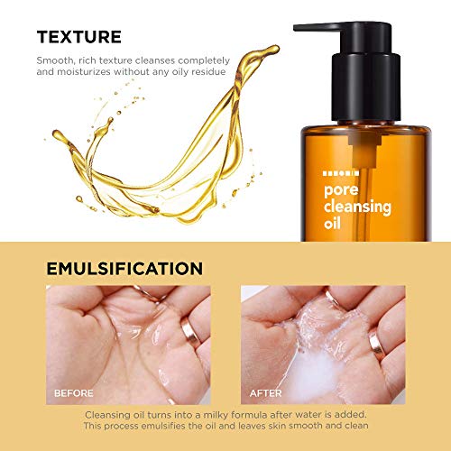 Hanskin Alpha Hydroxy Acid Pore Cleansing Oil, Sample Trial Mini Size, Exfoliating Makeup Remover Facial Cleanser Set, Moisturizing [30 ml/Pack of 3]