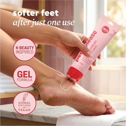 Onyx Professional Pedi Please Exfoliating Foot Mask Gel with Brush, 5 oz