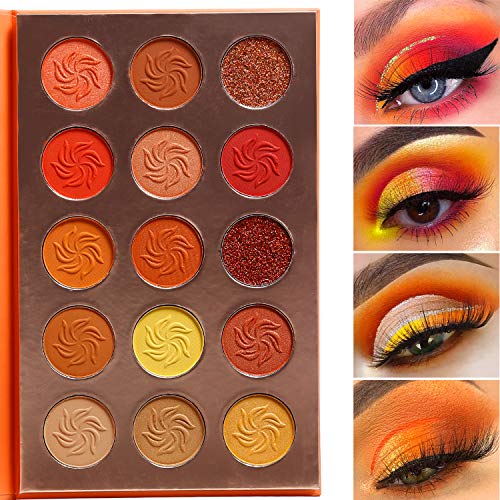 Afflano Sunset 15-Color Eyeshadow Palette – Warm Pigmented Matte & Shimmer
