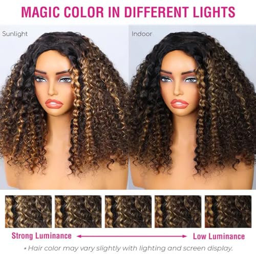 Burmese Curly Half Wig 16" Human Hair 200% Density