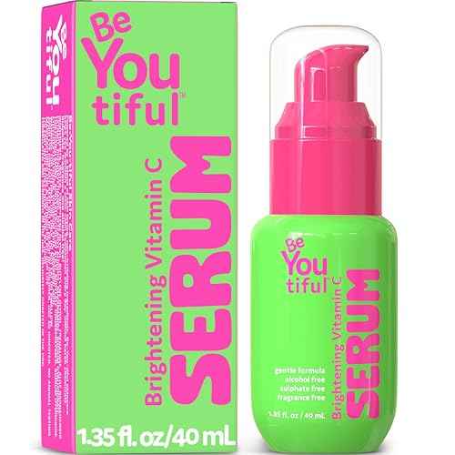 BeYOUtiful Vitamin C Face Serum, Preppy Skin Care for Teens, Tweens, and Kids, Acne Treatment for Girls and Boys, Brightening Moisturizer, 1.35 fl oz.