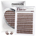PHKERATA Brown Lash Clusters - Wispy C Curl Eyelash Extensions, 8-18mm, 132Pcs