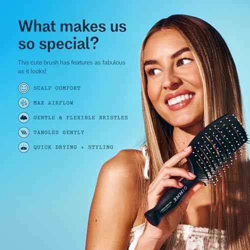 Gimme Beauty Vented Detangling Brush - For All Hair Types - Wet & Dry Hair Brush - Heat-Resistant Bristles for Quick Drying & Styling
