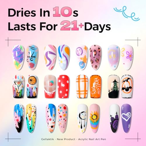 Nail Art Pens Set - 12 Colors 0.7mm Fine Tip for DIY Manicure