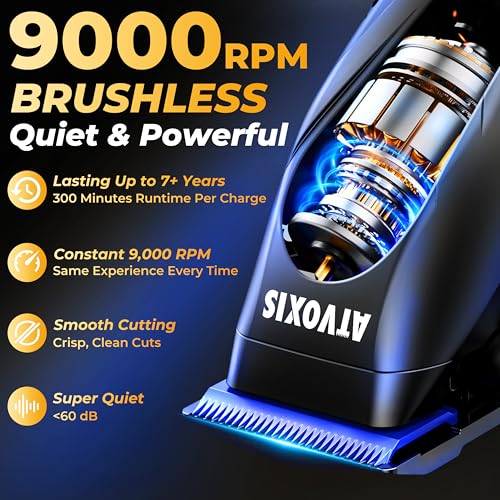 Professional Cordless Hair Clippers Set with DLC Blades & LED Display