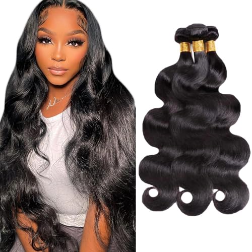 #1B Body Wave Human Hair Bundles - Unprocessed Brazilian 16-20 Inch