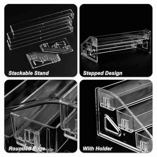 Nail Polish Display Organizer Clear Acrylic Eyeglasses Holder Essential Oil Storage Rack Makeup Stand Tray (3 Layer)