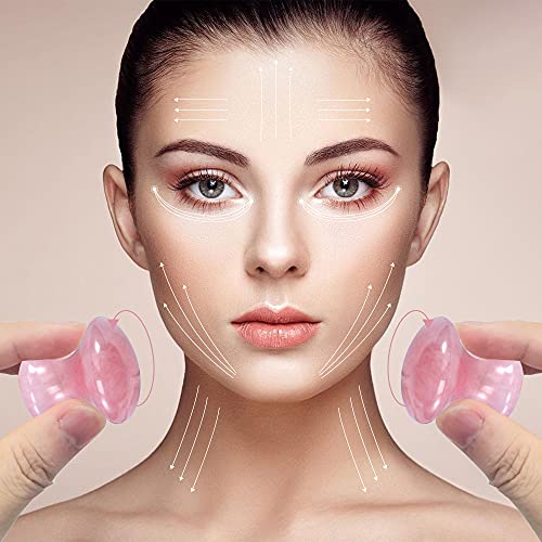 Melous Gua Sha Facial Tools, Jade Roller Guasha Massage Rose Quartz Mushroom Shape Stones Face Lift Remove Wrinkles Massager Gift for Women