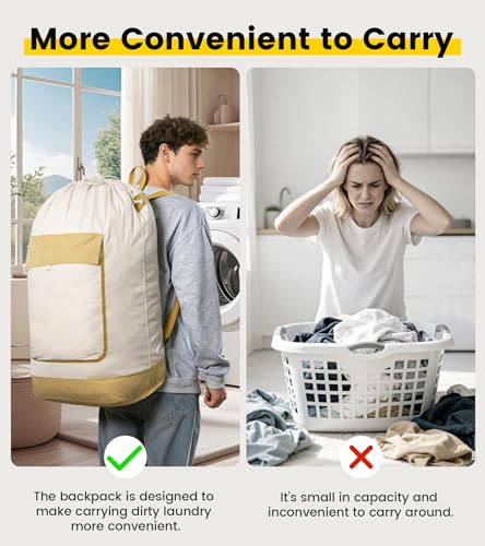 Vorspack Canvas Laundry Backpack - Large Washable Hamper Bag