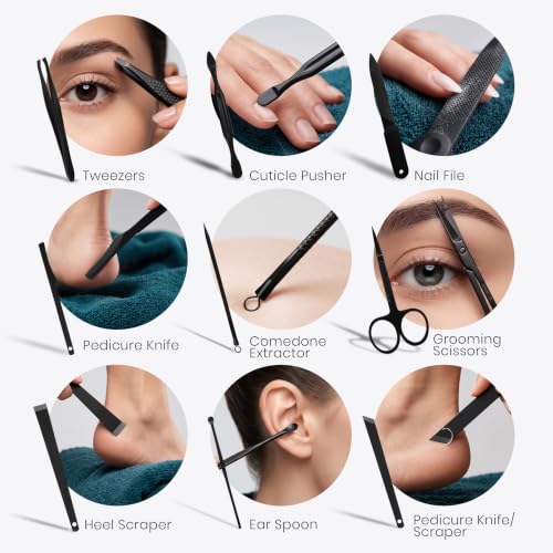 16-Piece Professional Nail Clippers Set with Travel Case