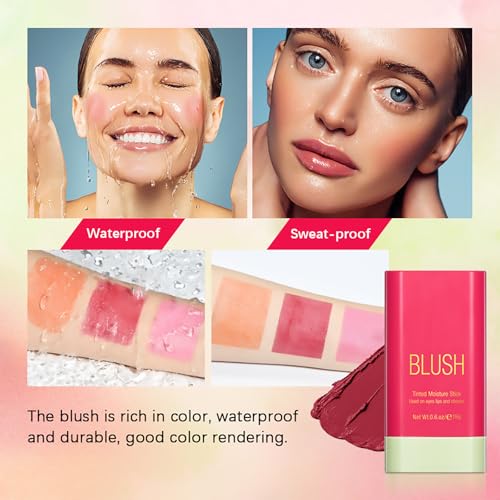 3-in-1 Blush Stick Set – Waterproof Tint for Lips, Eyes & Cheeks