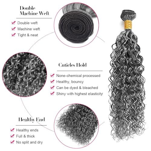 P1B Gray Water Wave Human Hair 3 Bundles 24 26 28 Inch