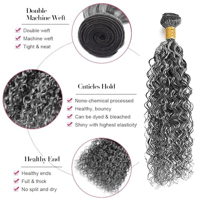 P1B Grey Water Wave Hair Bundles 3 Pack 30-34 Inch