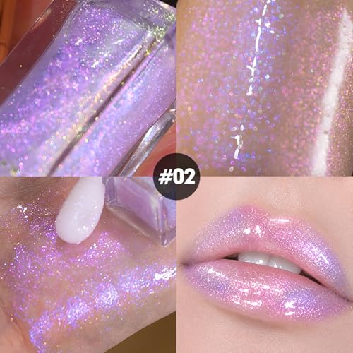 Charmacy Aurora Glitter Lip Gloss - Multicolor Shimmer, Waterproof