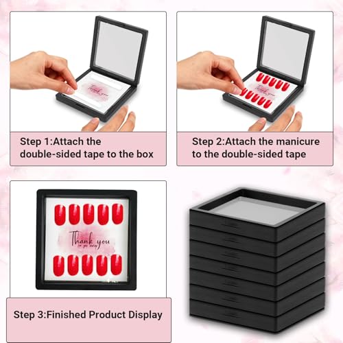32 Pcs Press On Nail Packaging Box Set with Adhesive Tape