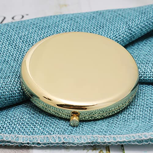 Magnifying Compact Double-Sided 1X/2X Round Pocket Handheld Travel Makeup Portable Pocket Mirror Glod 5PCS