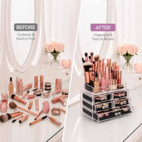 Brookstone Acrylic Makeup Organizer with Drawers
