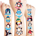 96 PCS Penguin Temporary Tattoos for Kids | Winter Party Favors