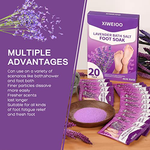 Tea Tree Oil & Epsom Foot Soak Salts Kit - Lavender Spa, 20 Pack