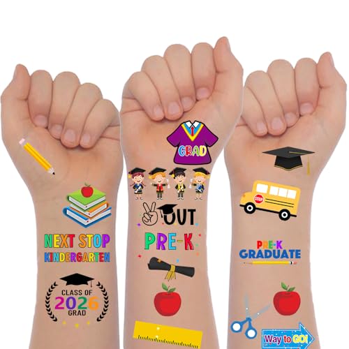 Pre-K Graduation Temporary Tattoos 110pcs Party Favors