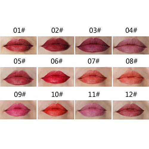 12 Color Lip Liner Pencil Set - Matte Waterproof