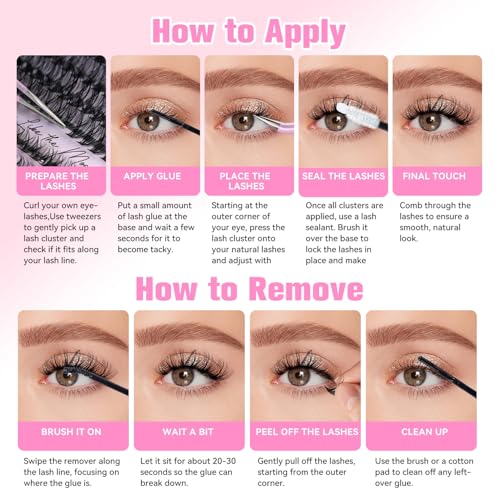 DIY Lash Extension Kit Eyelash Clusters 9-16mm,280PCS Individual Lashes Kit Perfect for At-Home Use, Beginner-Friendly with Bond Seal Remover and Tweezers (Black, 30D&40D9-16MM NM01)