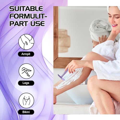 Lightweight Purple Safety Razor for Women with 10 Blades
