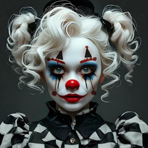 Halloween Clown Face Tattoos - 8 Sheet Temporary Stickers