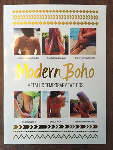 Gold & Silver Metallic Temporary Tattoos - 10 Sheet Set