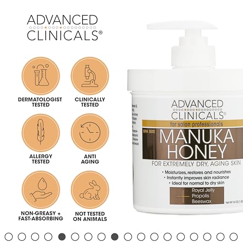 Advanced Clinicals Retinol Body Lotion + Manuka Honey Cream 2pc Set | Moisturizer Face Lotion & Body Cream | Crepey Skin Care Treatment | Retinol Cream Targets Look Of Crepe Skin & Sagging Skin, 2pc