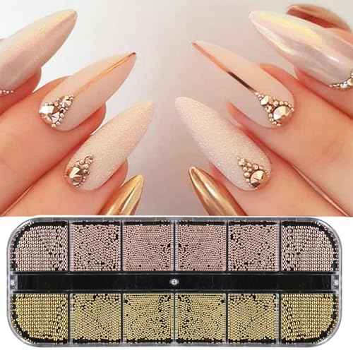 Nail Art Pearls Flatback Rhinestones Nail Charms Gold Silver White Half Round Supplies Luxurious Design Accessories Rhinestones for Women DIY Manicure Decorations