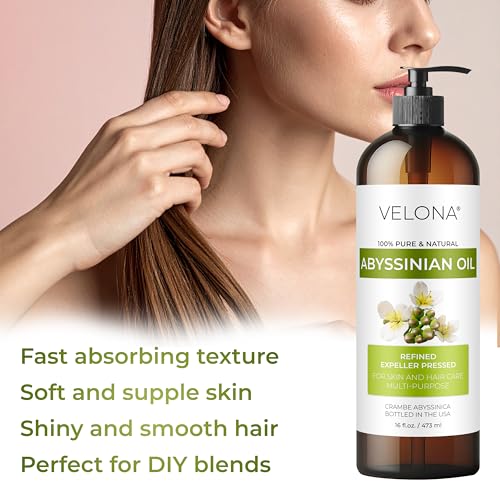 velona Abyssinian Oil 64 Fl Oz | 100% Pure and Natural Carrier Oil | Hair, Body Care | Use Today - Enjoy Results