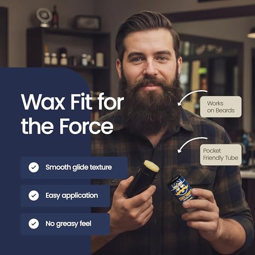 State Trooper Mustache Wax for Men ? Medium Hold with Beeswax, Coconut Oil & Lanolin ? Natural Moustache Grooming & Styling Wax with Citrus Scent - Nourishing Conditioner & Sculpting in a Tube/Stick