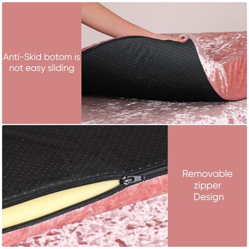 Crushed Velvet Curved Lash Bed Topper Cover ? Shiny Massage Topper Cover Ultra-Soft for Lash Extensions & Spa Treatment Comfort