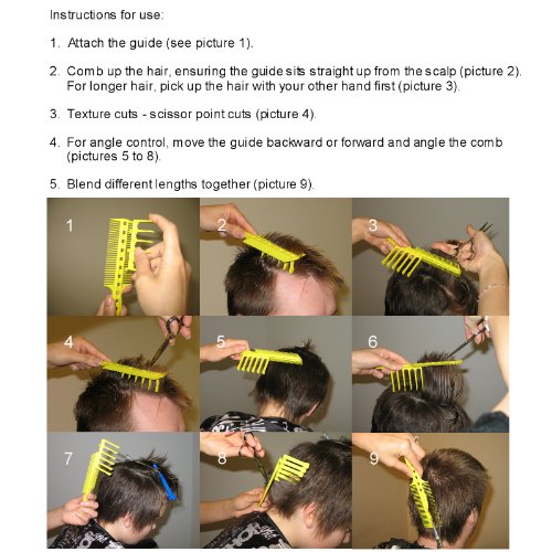 CombPal Hair Cutting Scissor Comb Set with 7 Guides