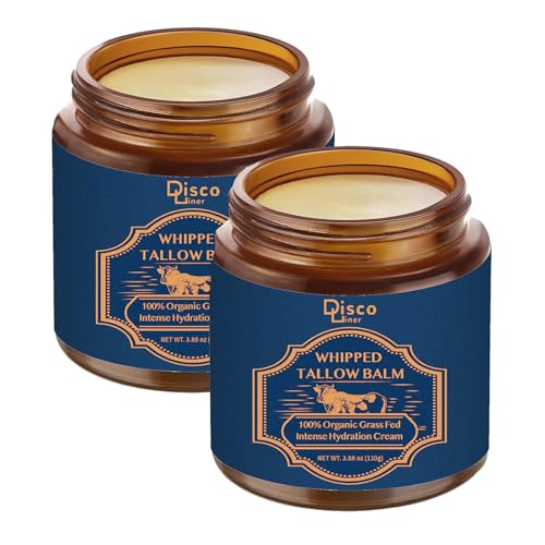 100% Grass Fed Whipped Beef Tallow Balm, Ultra Moisturizing Skin Cream for Face, Body Hands, Natural Skincare with Honey Coconut Oil Olive Oil and Avocado Oil for All Skin