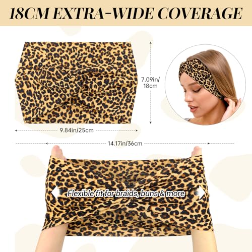 4 Pcs Women's Vintage Turban Headbands for Yoga & Workout