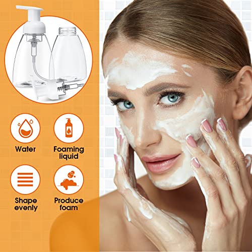eBoot 24 Pcs Foaming Soap Dispenser Foaming Pump Bottle Travel Hand Soap Pump Foam Dispenser Bottle Plastic Press Bottles Empty Refillable Plastic Container for Liquid Shampoo (10 oz)