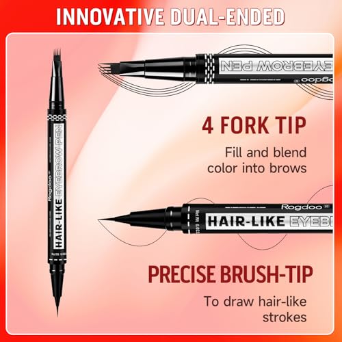 2-in-1 Eyebrow Pen with Fork-Tip & Brush - Waterproof Grey