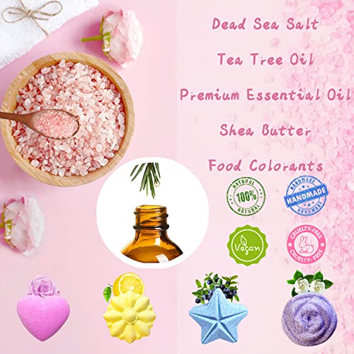 Organic Foot Soak Bath Bombs - 16 Pack Tea Tree Oil Spa Bath Set