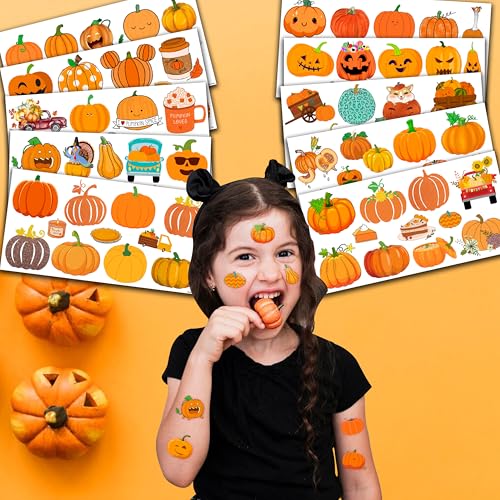Pumpkin Temporary Tattoos 10 Sheets 100 PCS