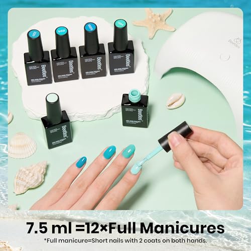 Beetles 6 Colors Gel Nail Polish Set - Ocean Haven Teal & Blue Kit