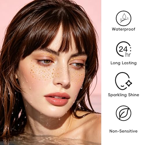 Glitter Freckles Face Tattoo - 15 Waterproof Temporary Patches
