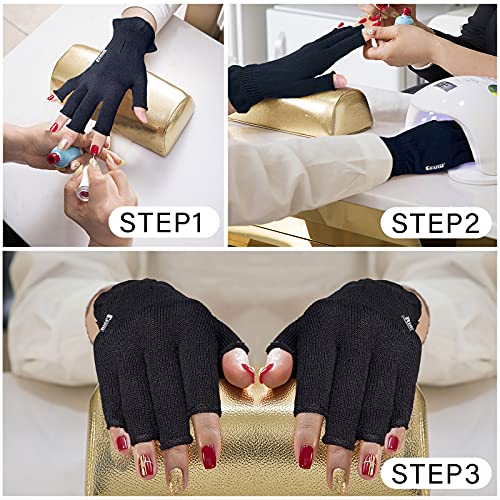 GSAFEME Cotton Gloves Eczema - Fingerless Touchscreen Moisturizing Gloves for Dry Hand Sleeping - Cotton Gloves for Men and Women, Black S/M 1 Pair