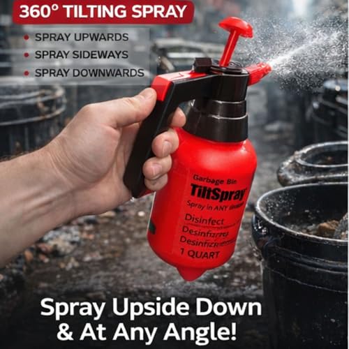 TiltSpray 32oz Heavy Duty Spray Bottle - Upside Down Use & Adjustable Nozzle